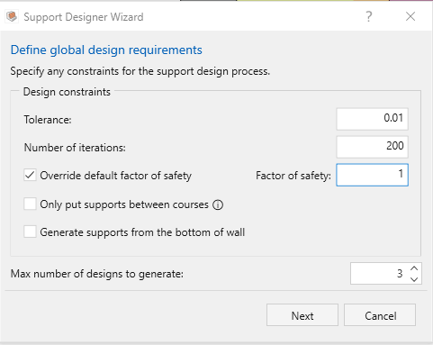 Support Designer Wizard