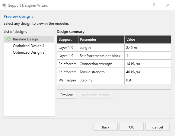 Preview results dialog