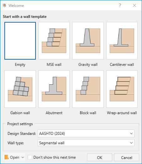 Welcome dialog