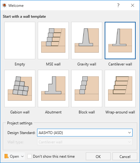 Welcome dialog