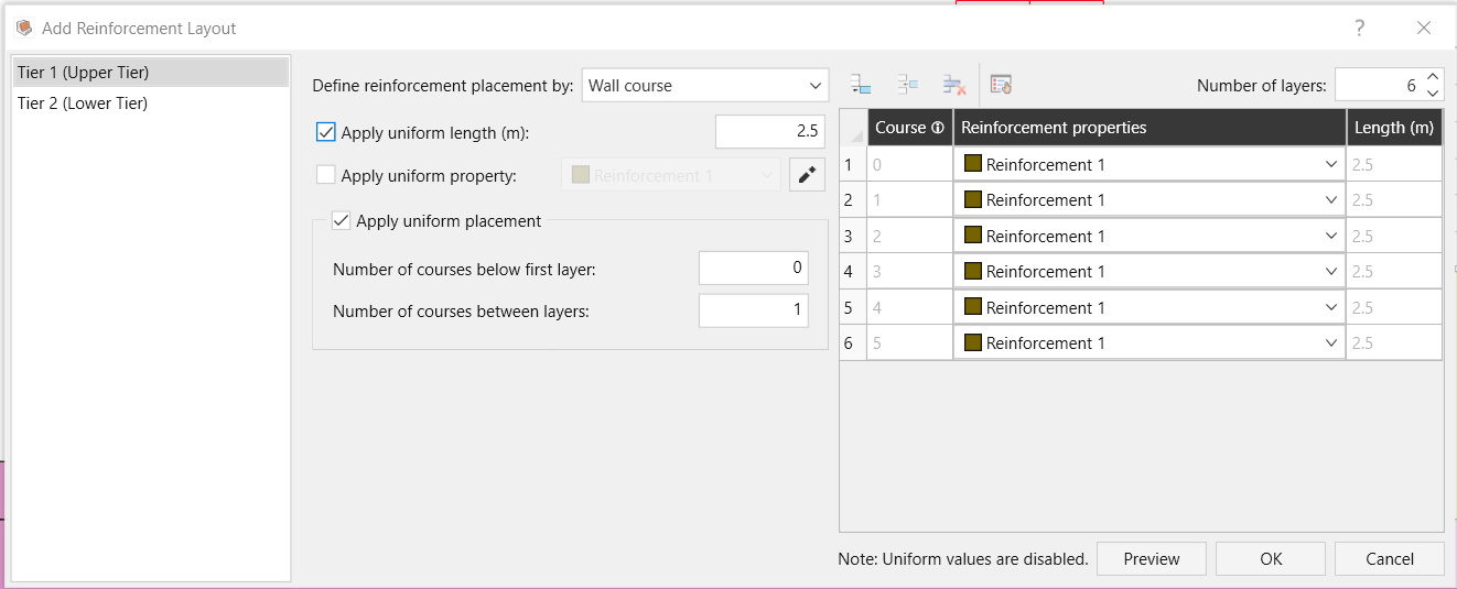Add Reinforcement layout