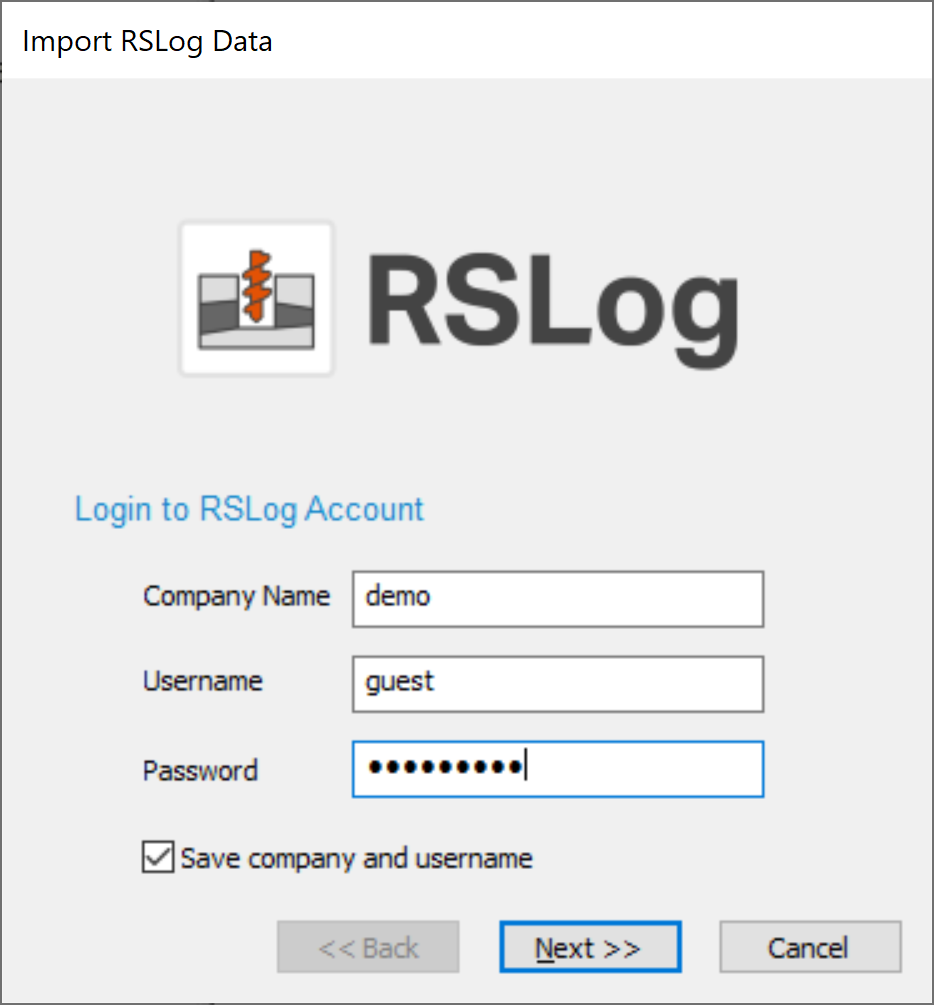 Import RSLog Data Login