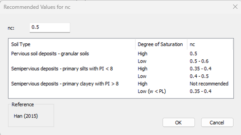 recommended values for n_c dialog