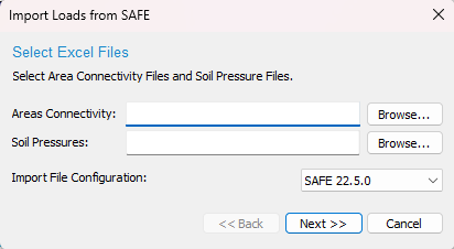 Import Loads From Safe dialog
