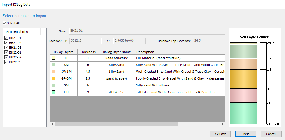 import rslog data dialong