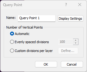 Query point dialog