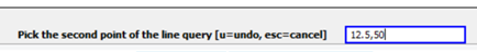 Second point of query line
