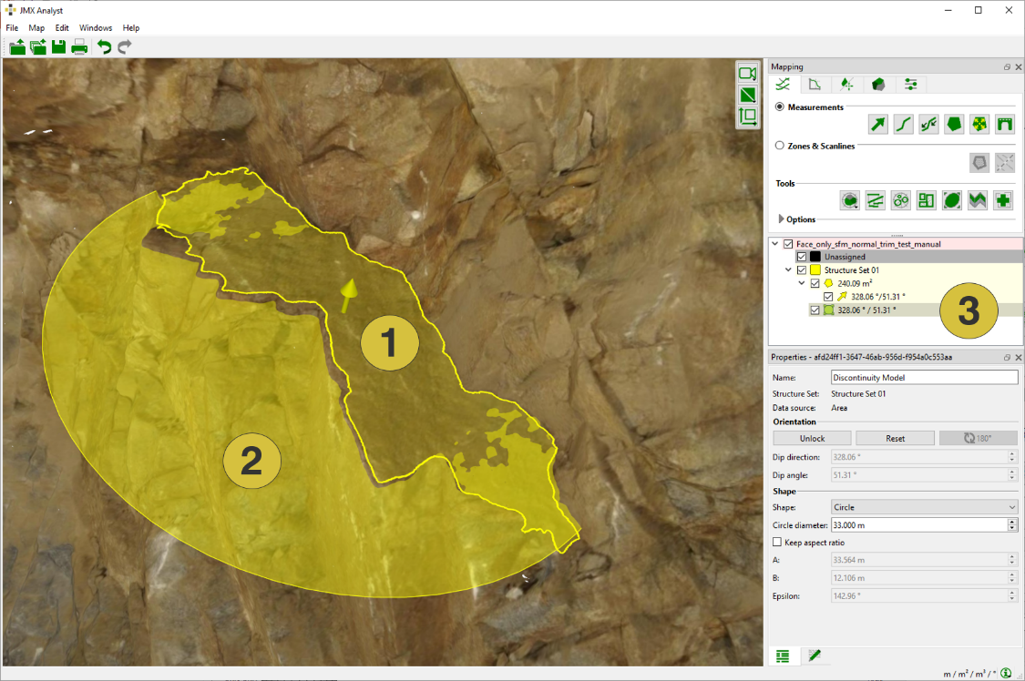 Discontinuity generated from an Area