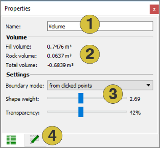 Properties pane for Volumes