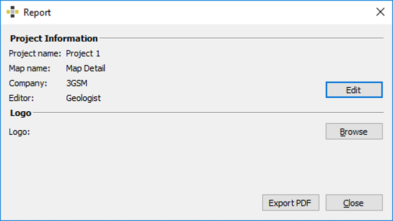 Report dialog