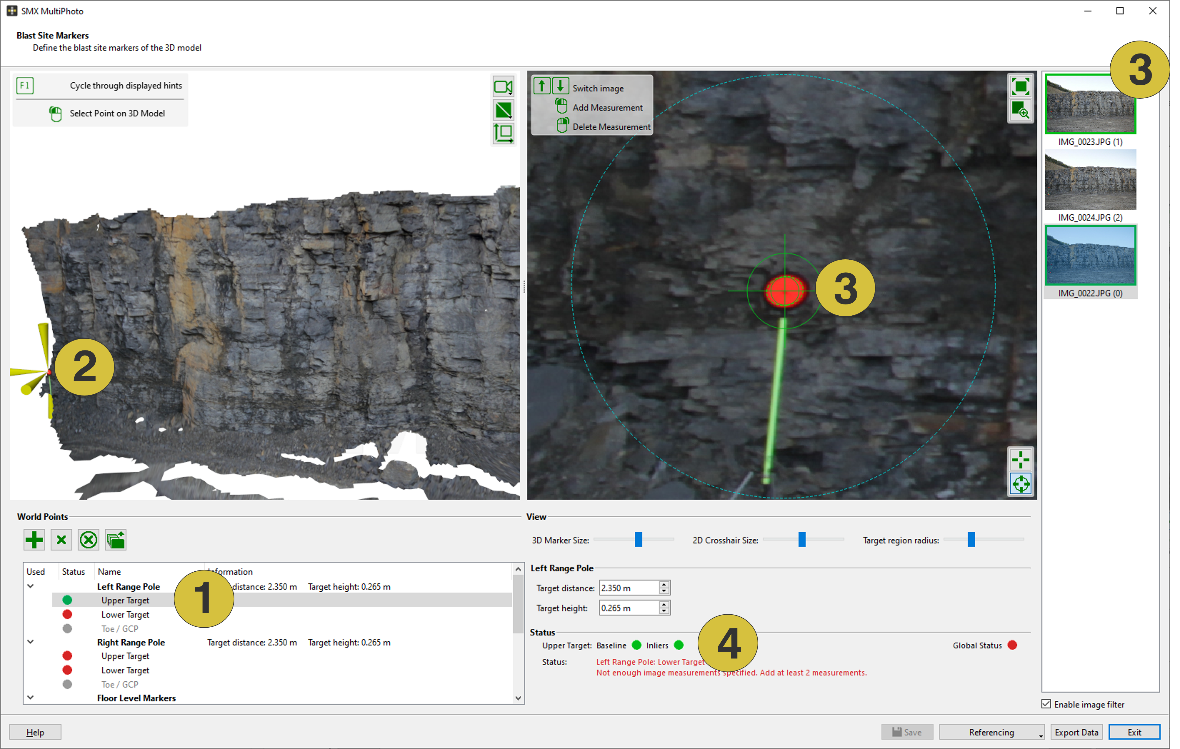 Blast Site Marker Mode - centering of the target