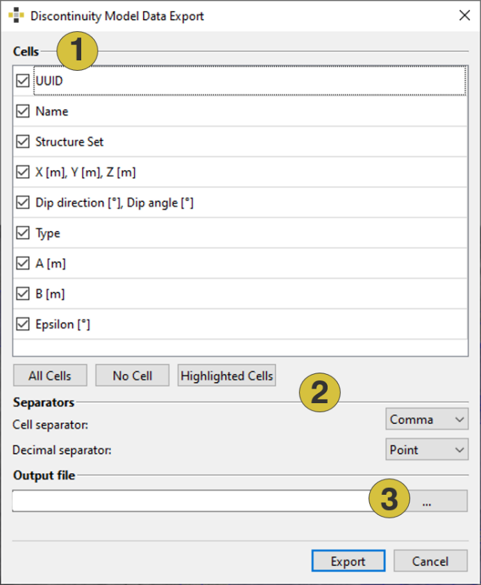 Export Discontinuity Model data as “.csv”