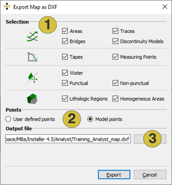 Export map as “.dxf”