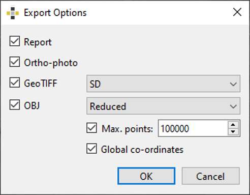 Export options