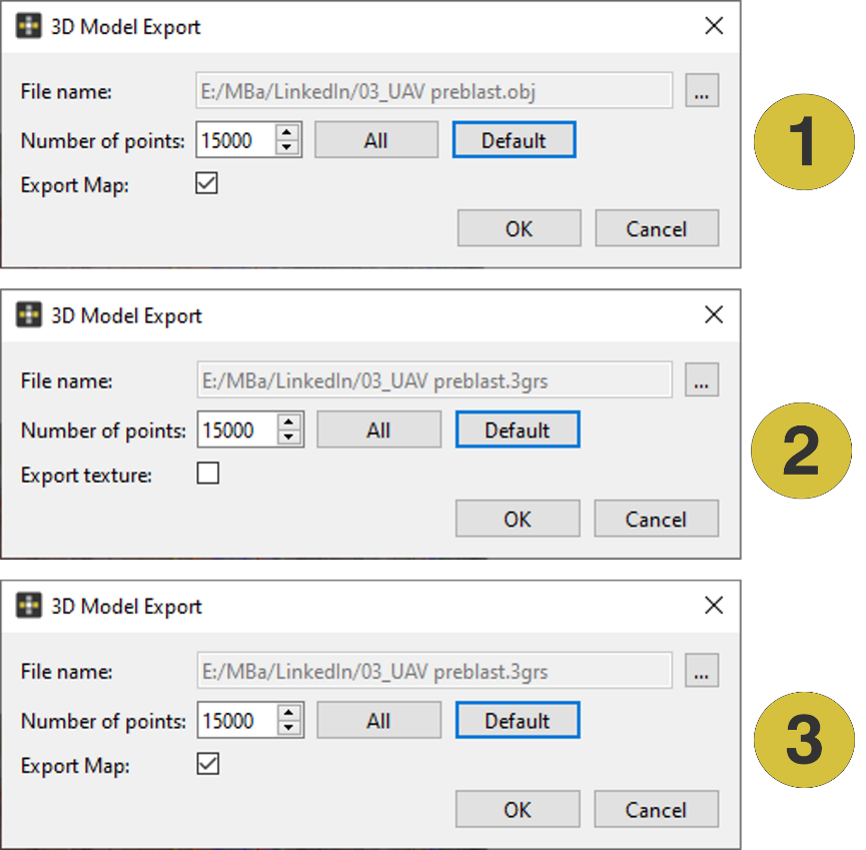Export 3D model to Rocscience software