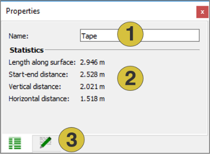 Properties pane for Tapes
