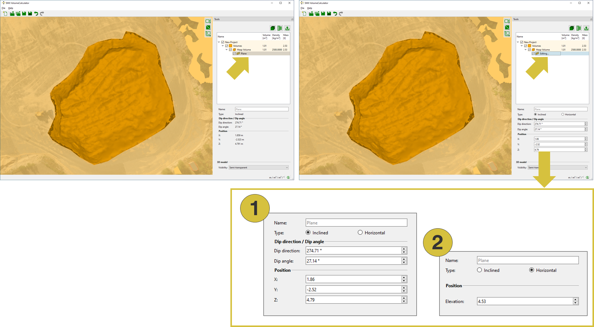 Dialog for adjusting the Boundary Plane