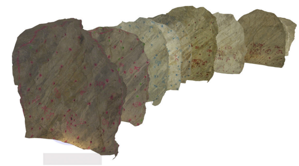 Several imported 3D models used for documentation of a drift tunnel excavation