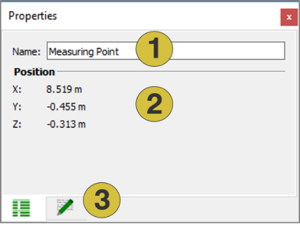 Properties pane for Measuring Points