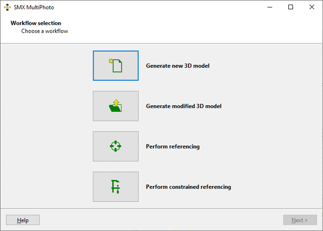 Start interface
