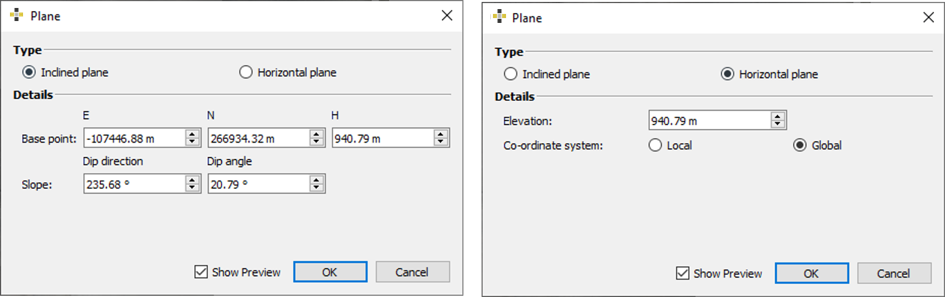 Positioning of the Reference Plane
