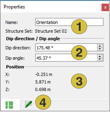 Properties pane for Orientations