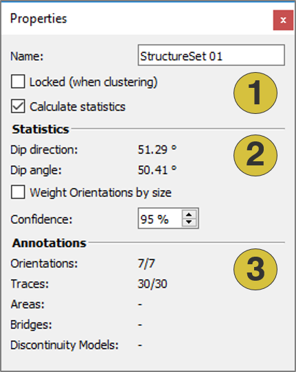 Properties pane of individual Structure Sets