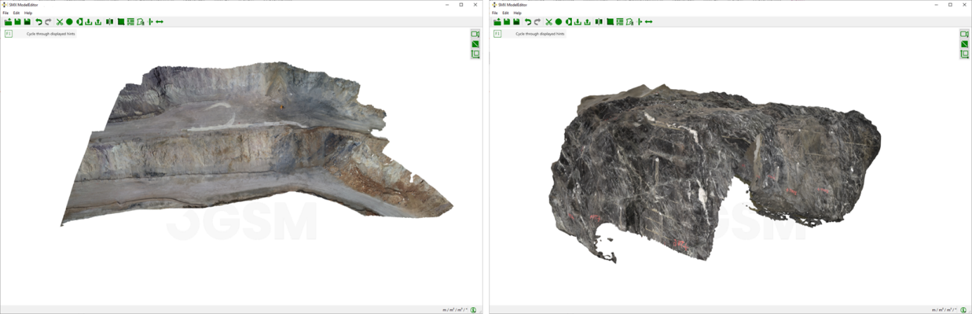 3D model after deletion of the marked region