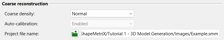 coarse reconstruction settings