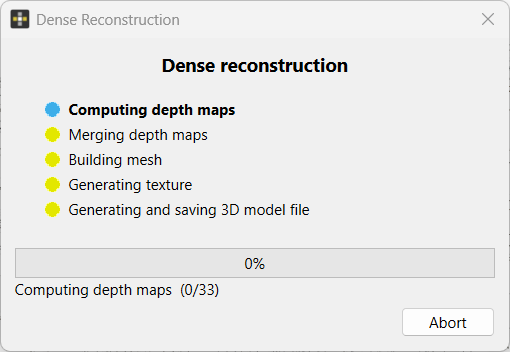 dense reconstruction progress