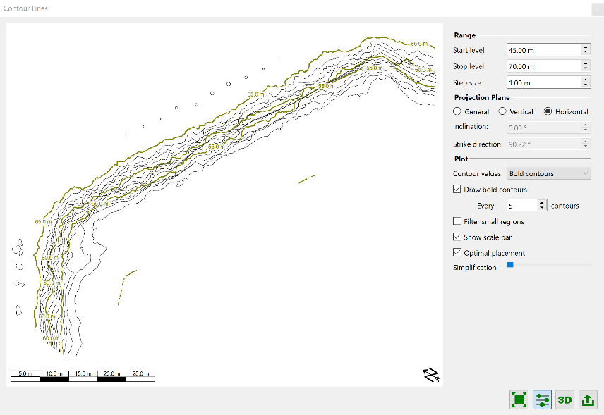 contour lines dialog