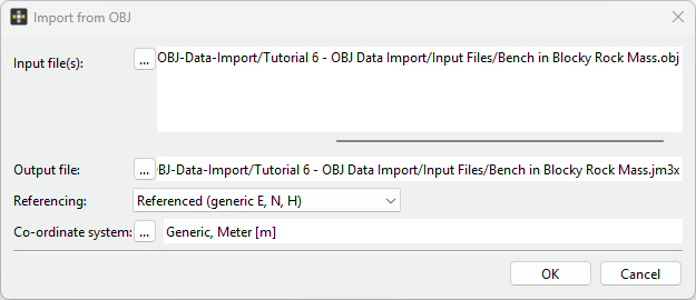 Import from OBJ dialog