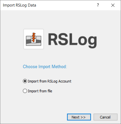 Import RSLog Data dlg