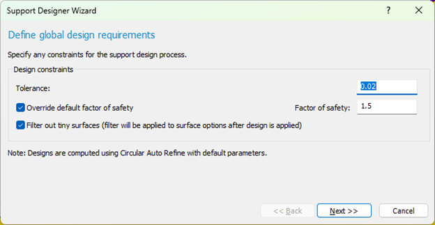 Support Designer Wizard dialog