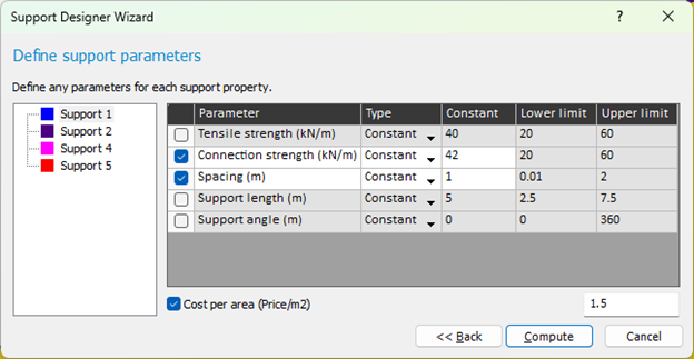 Support Designer Wizard dialog