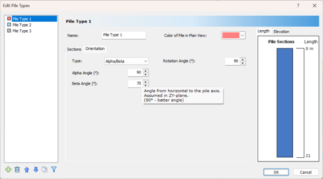 edit pile types dialog