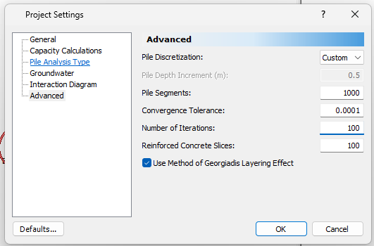 project settings