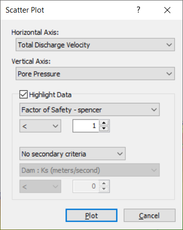 scatter plot dialog