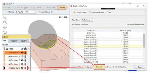 Display All Surfaces Dialog