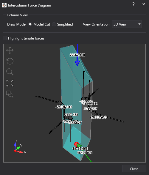 Intercolumn Force Diagram Dialog