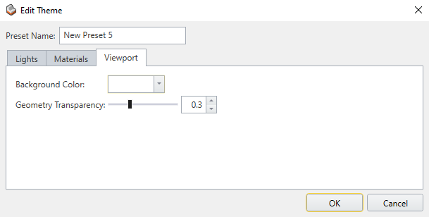 Edit Theme Dialog: Viewport Tab