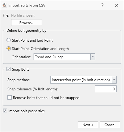 import bolts from csv