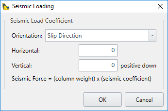 Seismic Loading Dialog