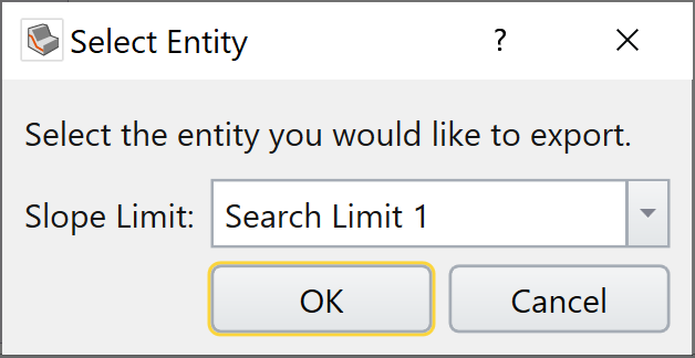 Select Entity dialog
