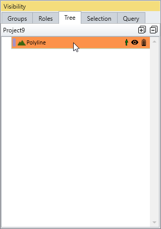 Visibility Pane with Polyline Selected
