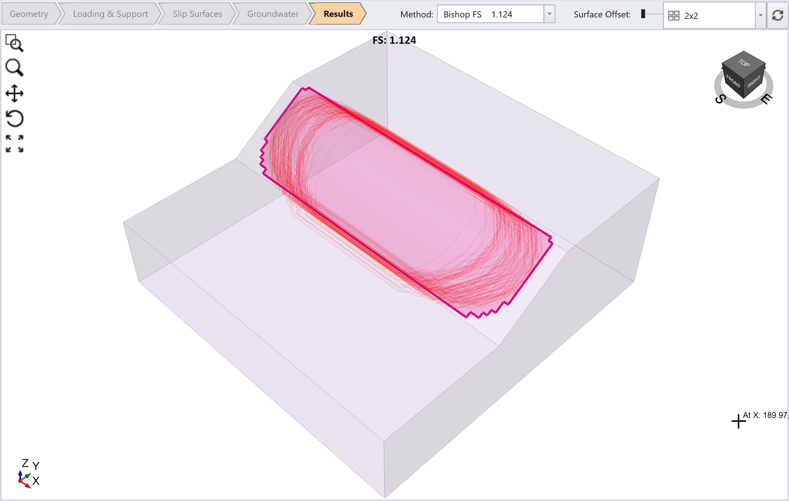 3D model view after filter assigned to surfaces