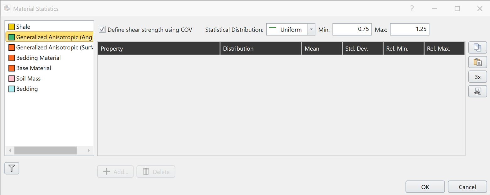 Material statistics-Generalized Anisotropic (Angle)