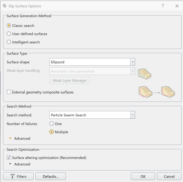 Ellipsoid Slip Search