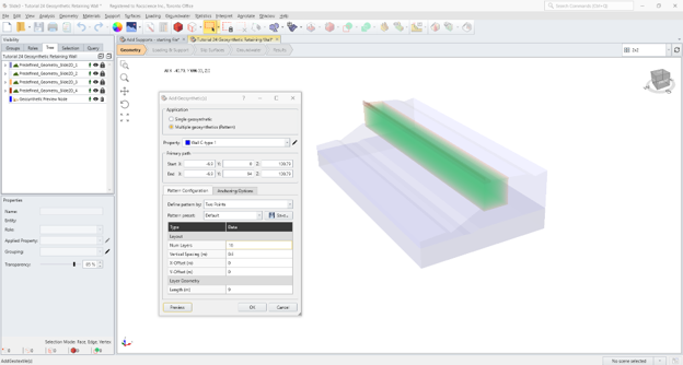 Figure 2. Add geosynthetics new dialog to add single or geosynthetic patterns.