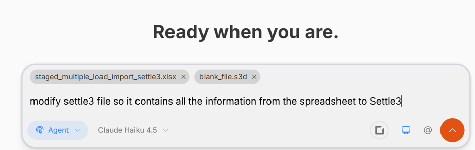 Figure 1. Attaching the file and entering the prompt in natural language.
